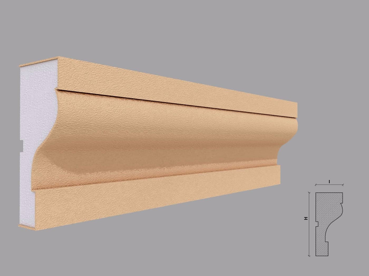 Encadrement de fenêtre FP105 — profil décoratif de façade Profilia Décor, Encadrements de fenêtres, vue 1 Encadrement de fenêtre FP105 — profil décoratif de façade Profilia Décor, Encadrements de fenêtres, vue 1